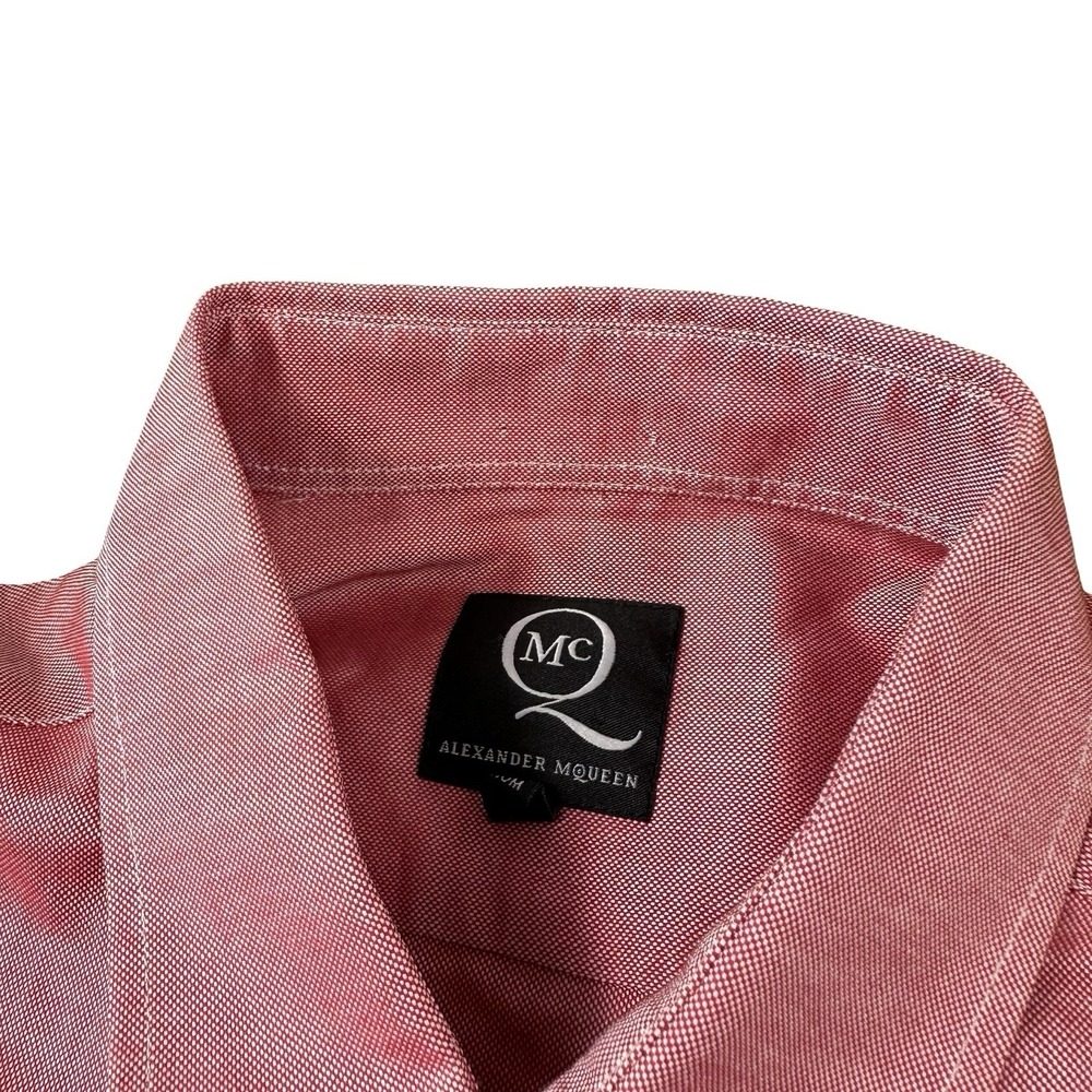 Alexander Mcqueen Red Shiny Cotton Mens L/S Button Front EU 48 - Picture 4 of 7